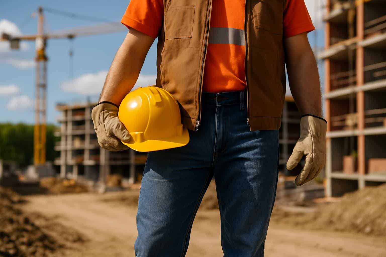 Pantalon de chantier jean classique respectant sécurité confort et durabilité pour travailler sur chantier bâtiment